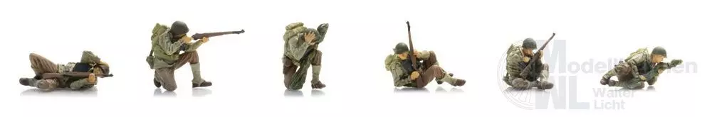 ARTITEC b.v. 5870131 - US D-Day Infanterie am Strand (6x) Fertigmodell H0 1:87