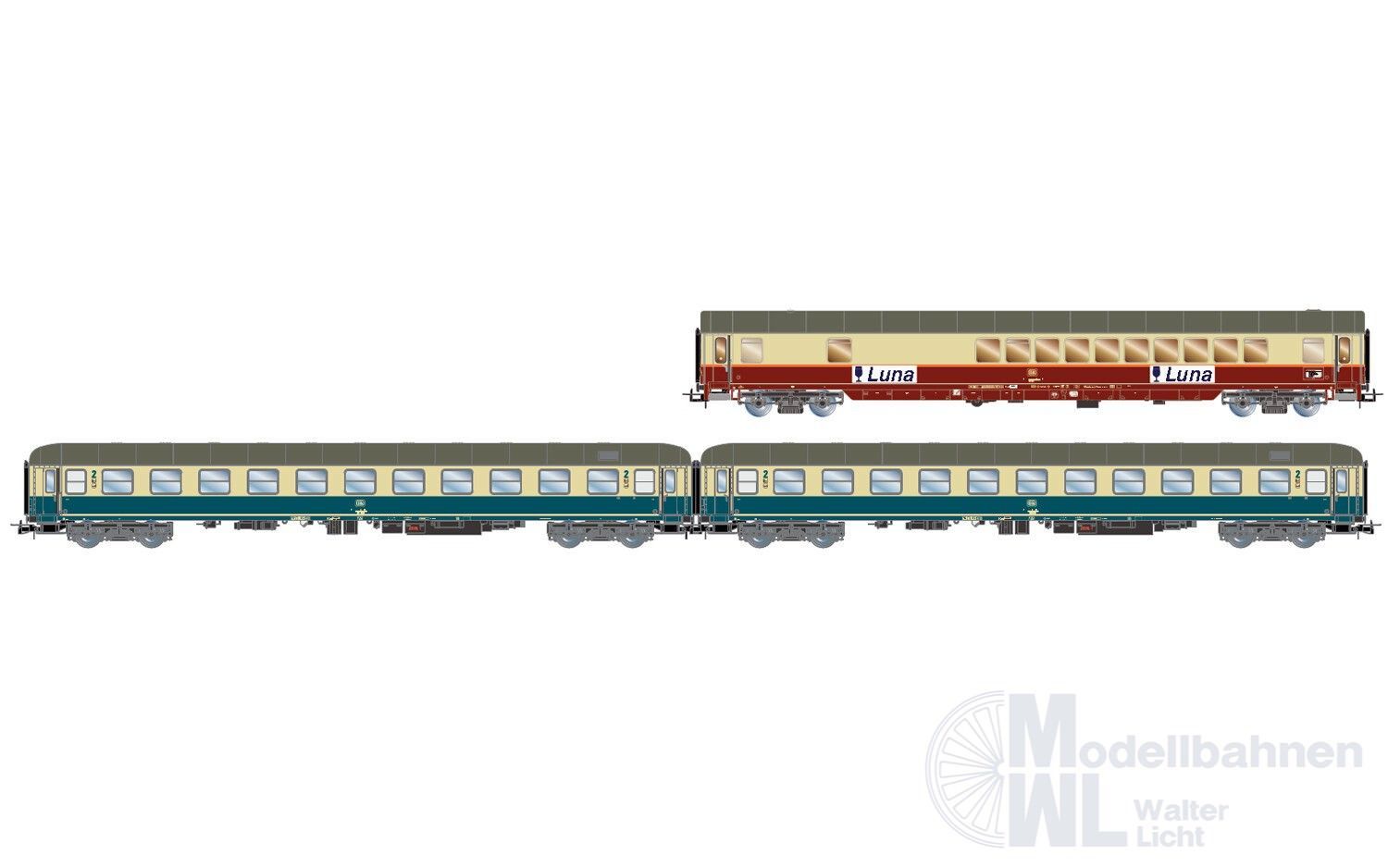 Rivarossi 4349 - Personenwagen Set DB Ep.IV 3.tlg. Nachtschnellzug H0/GL Rivarossi 4349 - Personenwagen Set DB Ep.IV 3.tlg. Nachtschnellzug H0/GL