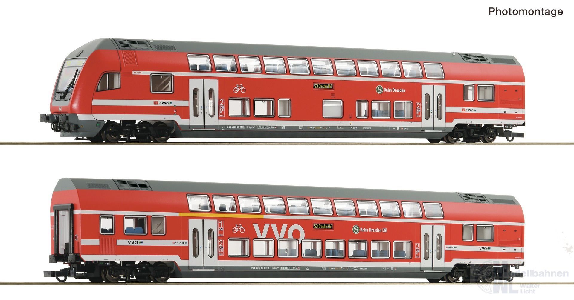 Roco 6200066 - Doppelstockwagen Set DB Ep.VI 2.tlg. H0/GL