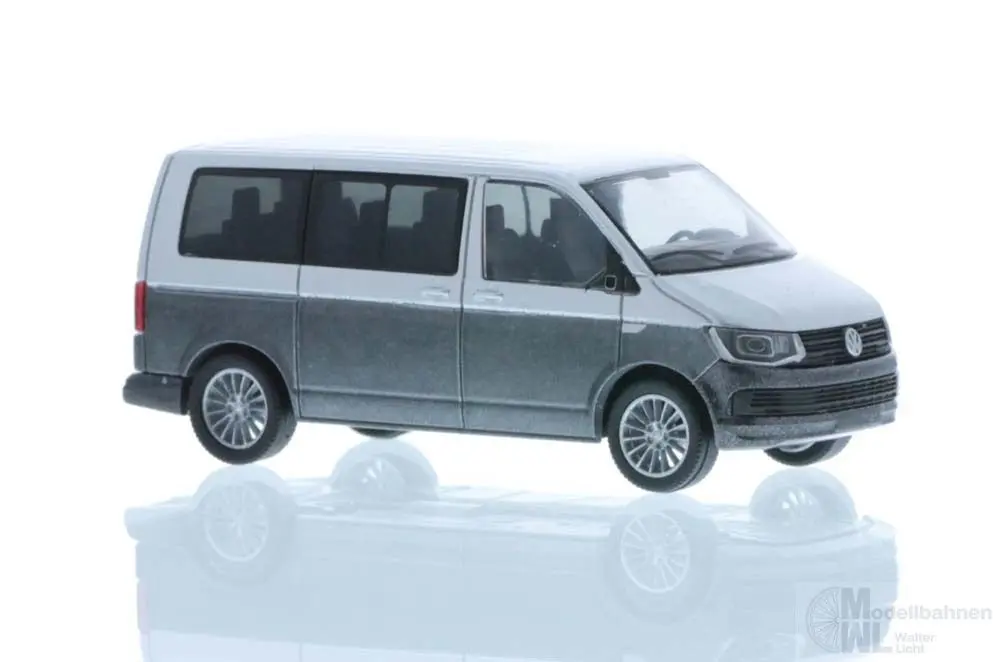 Rietze 11660 - Volkswagen T6 Bus KR reflexsilber/indiumgrau H0 1:87