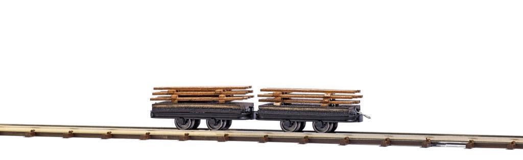 Busch 12218 - Zwei Wagen mit Brettern H0 1:87