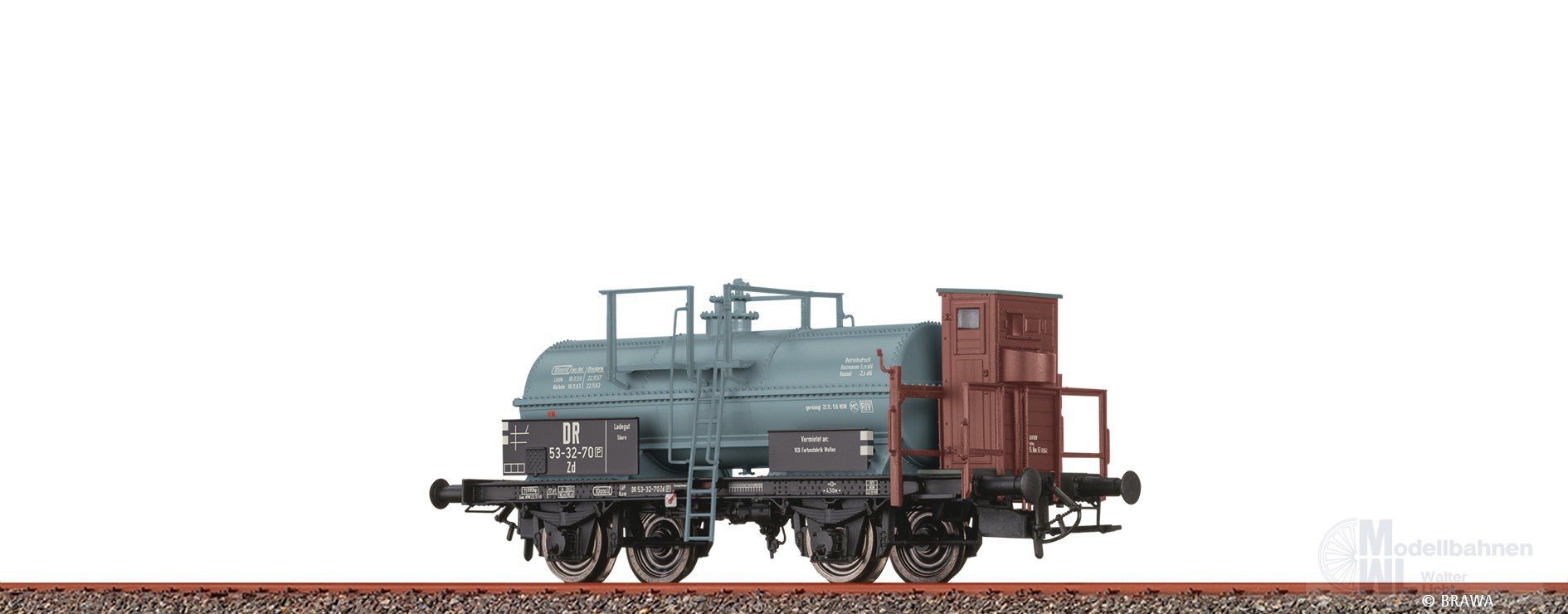 Brawa 50084 - Kesselwagen DR Ep.III Zd 53-32-70 H0/GL