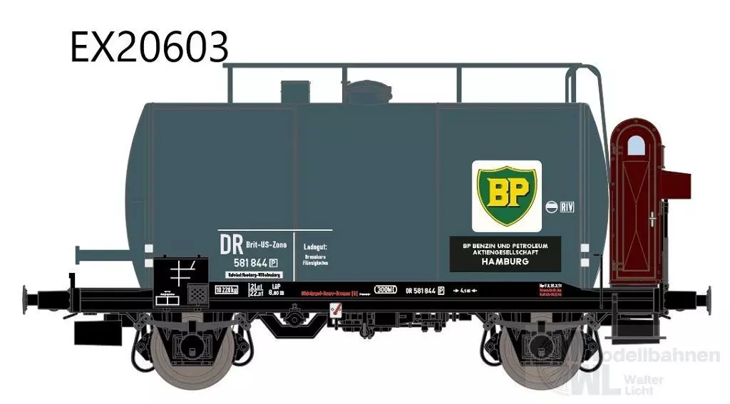 Exact Train 20603 - Kesselwagen DR Zone Ep.III 30m3 BP Typ Uerdinger H0/GL