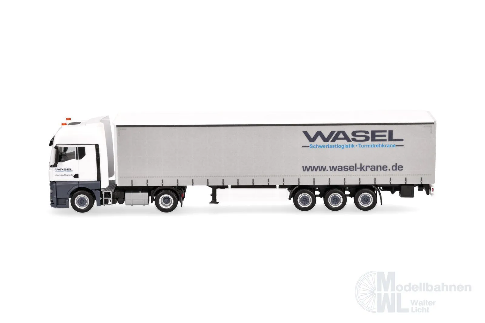 Herpa 321235 - MAN TGX GX Gardinenplanen-Sattelzug Wasel H0 1:87