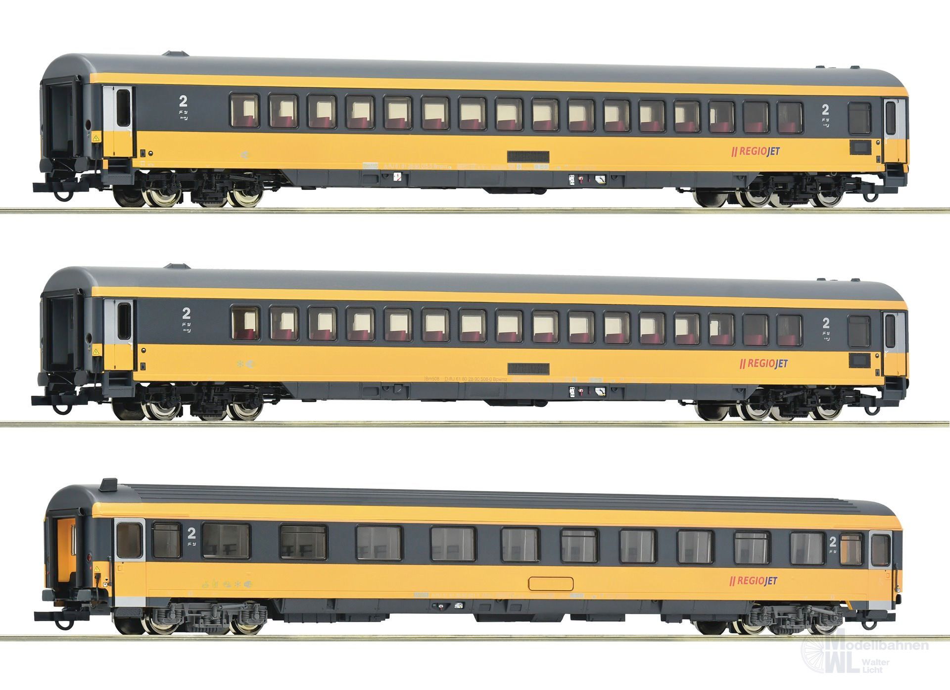 Roco 6200082 - Personenwagen Set Regiojet Ep.VI 3.tlg. H0/GL
