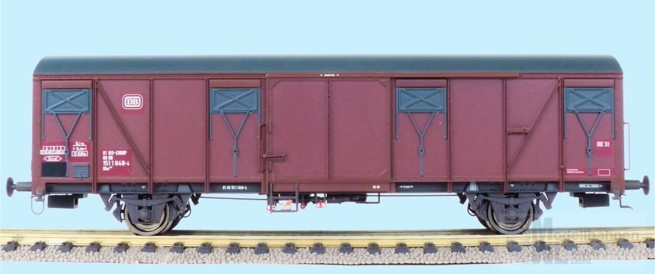 Exact Train 23107 - Güterwagen ged. DB Ep.IV Gbs 252 mit Farbflächen H0/GL