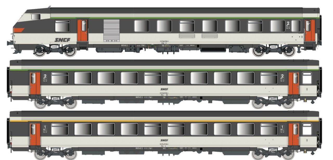 LS Models 41254 - Personenwagen Set SNCF Ep.IV 3.tlg.VTU  H0/GL