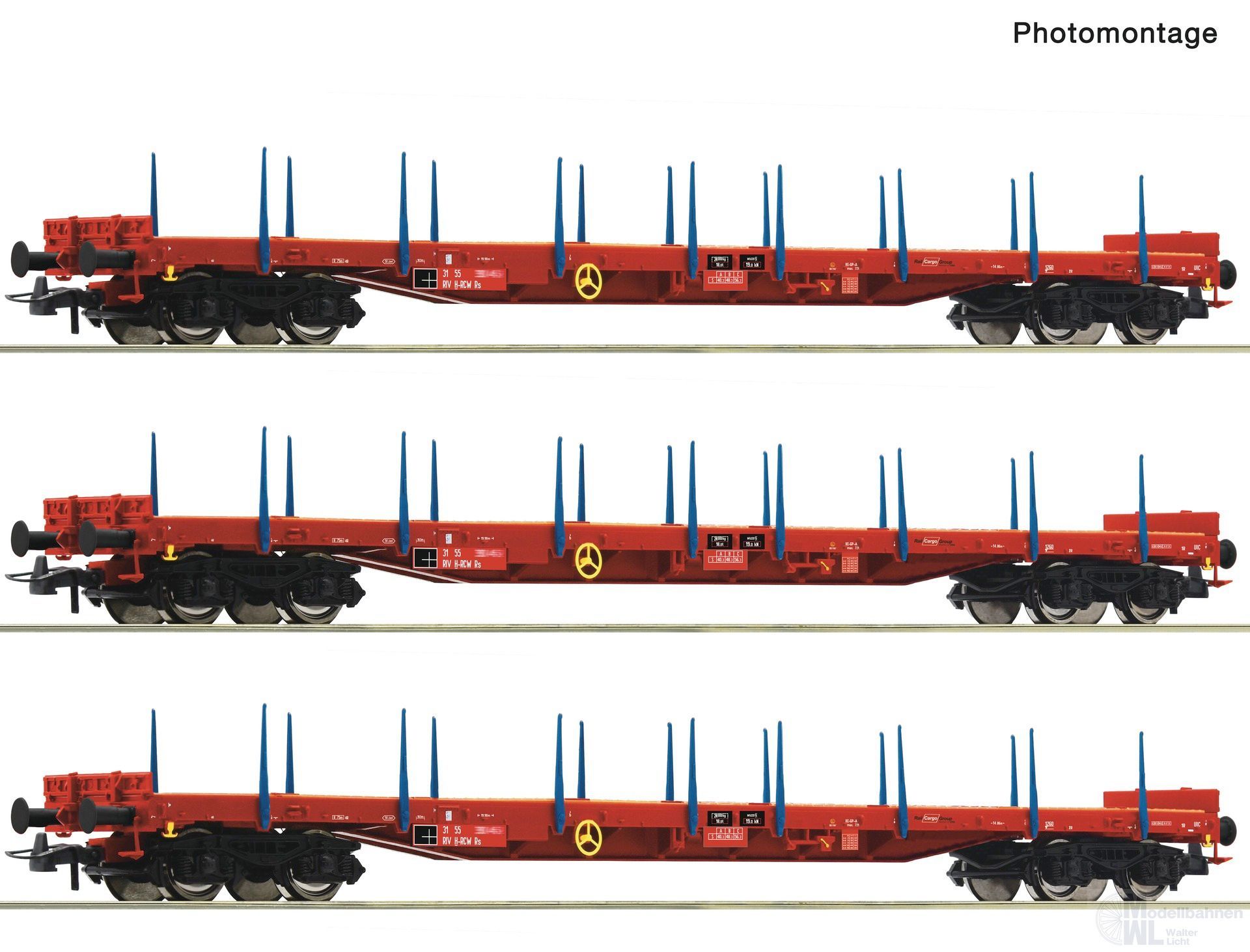 Roco 6600219 - Rungenwagen Set RCW Ep.VI 3.tlg. H0/GL