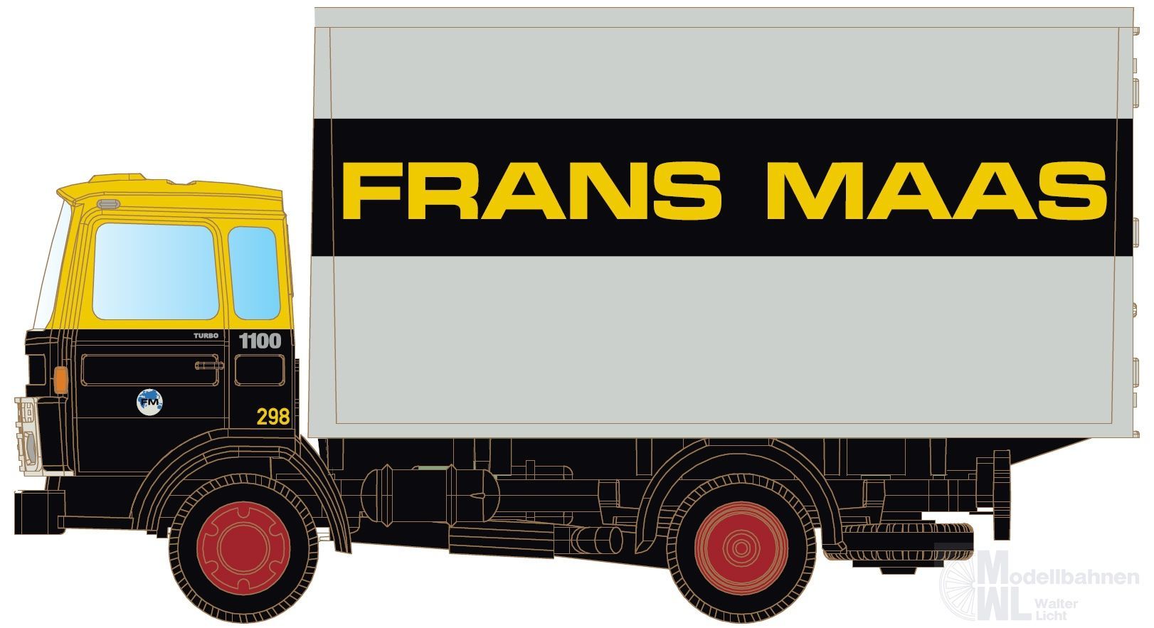 Lemke Minis 4832 - DAF 900 mit Koffer - Frans Maas (NL) N 1:160