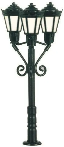 Viessmann 6477 - Parklaterne dreiflammig, schwarz, LED warmweiß N 1:160