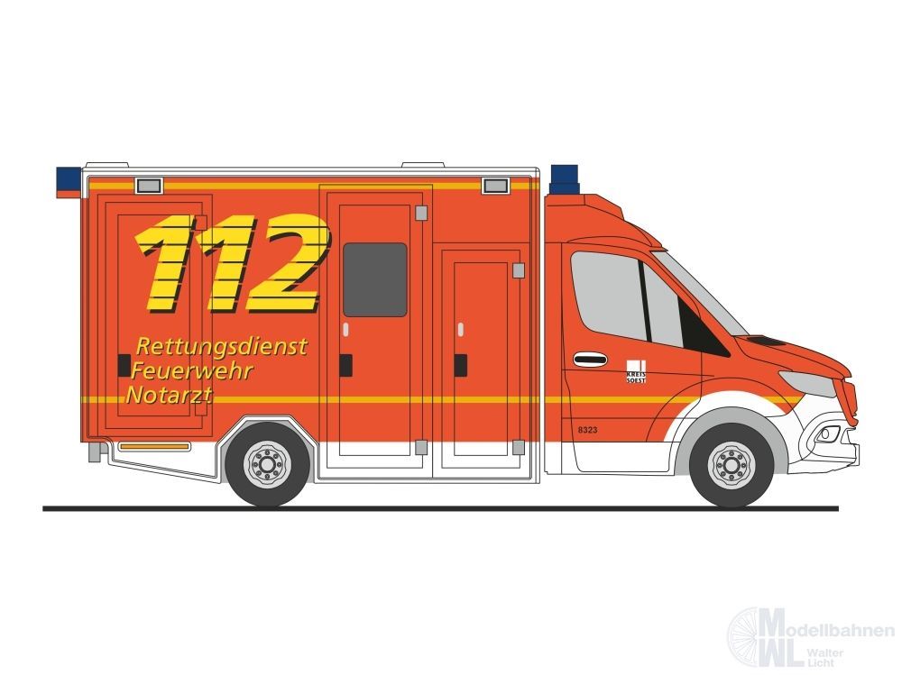 Rietze 76150 - GSF RTW´18 Rettungdienst Soest H0 1:87