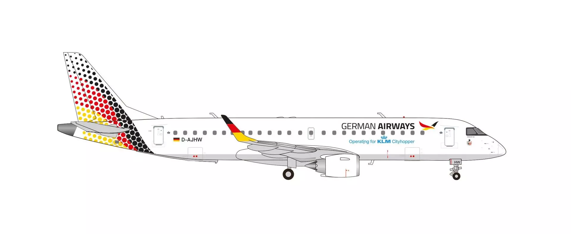 Herpa 573924 - Embraer E190 German Airways 2025 1:200