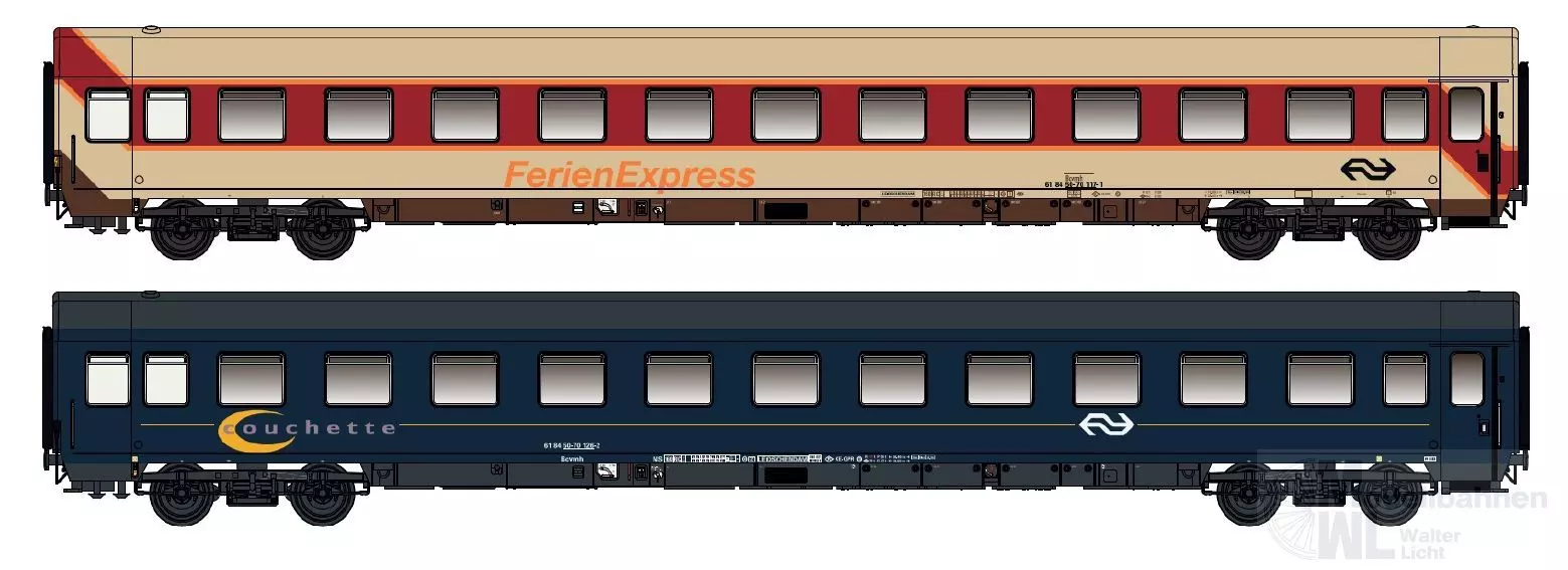 LS Models 96029N - Liegewagen Set NS Ep.IV/V Bcvmh ex TUI-Wagen N 1:160