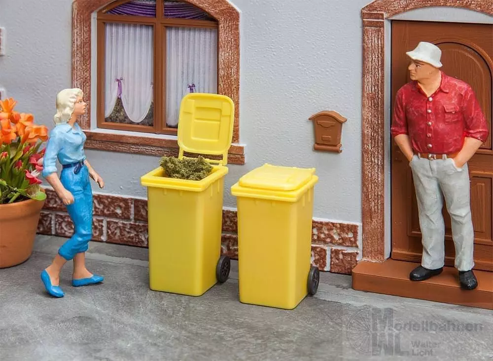 Pola 333225 - 2 Mülltonnen, gelb Spur G 1:22,5