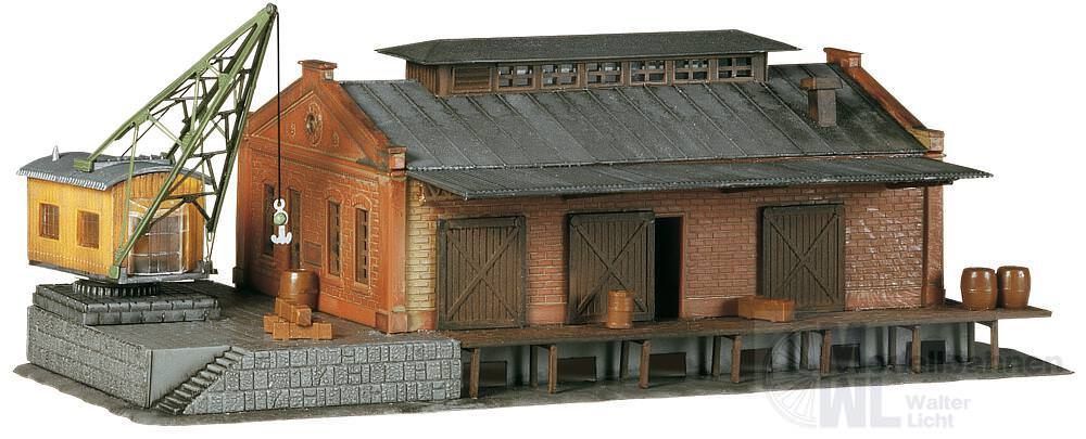Faller 222180 - Güterhalle Mit Ladekran N 1:160