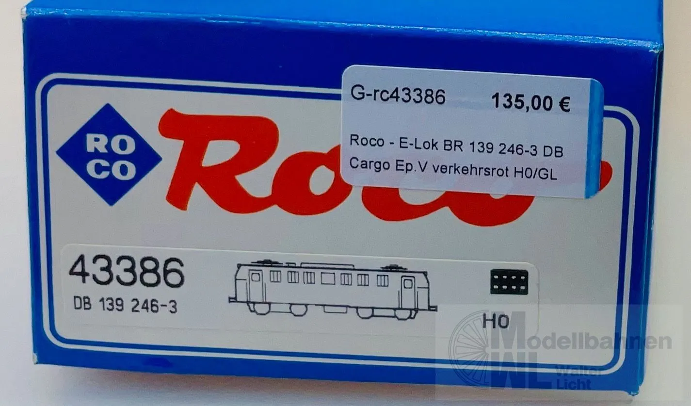 Roco 43386 - Roco - E-Lok BR 139 246-3 DB Cargo Ep.V verkehrsrot H0/GL