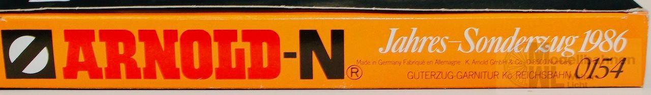 Arnold 0154 - ARNOLD - Jahres Sonderzug 1986 Köf und 5 Güterwagen DRG N 1:160