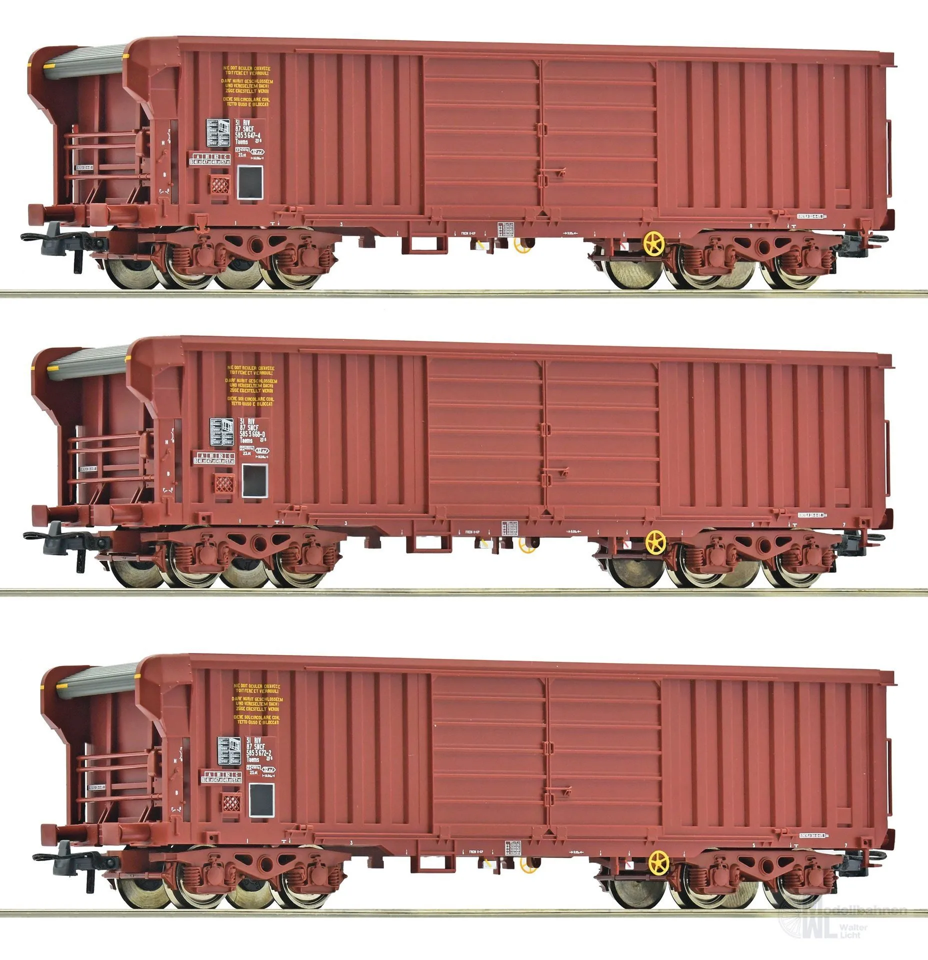 Roco 6600285 - Rolldachwagen Set SNCF Ep.IV 3.tlg. H0/GL