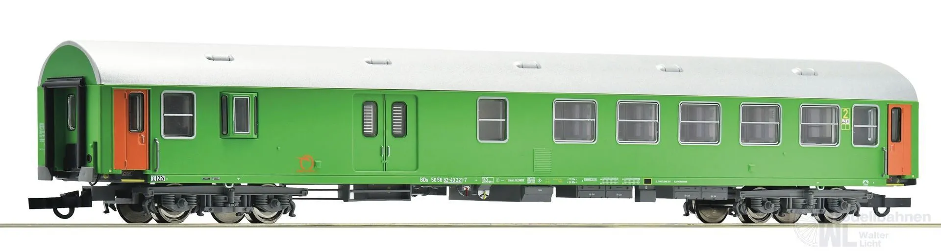 Roco 6200233 - Personenwagen ZSSK Ep.V/VI 2.Kl./Gepäck grün H0/GL