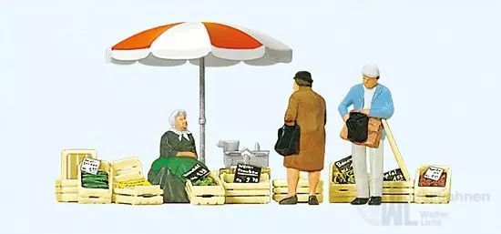 Preiser 10337 - Sitzende Marktfrau. Kunden. Z H0 1:87