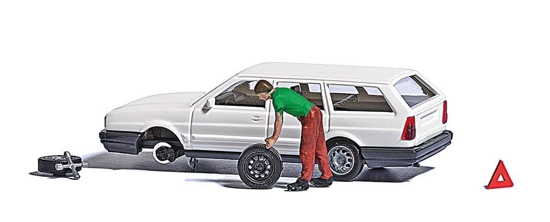 Busch 7827 - A-Set: Reifenpanne H0 1:87