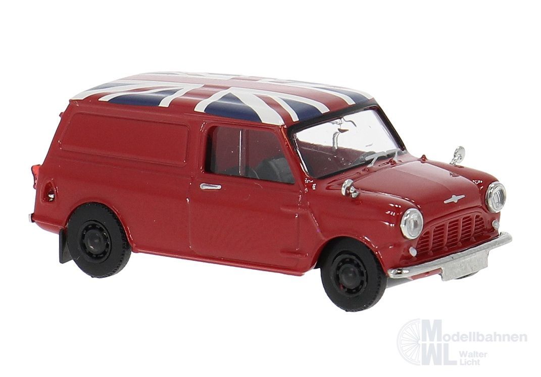 Brekina 15365 - Austin Mini Countryman rot mit Union Jack H0 1:87