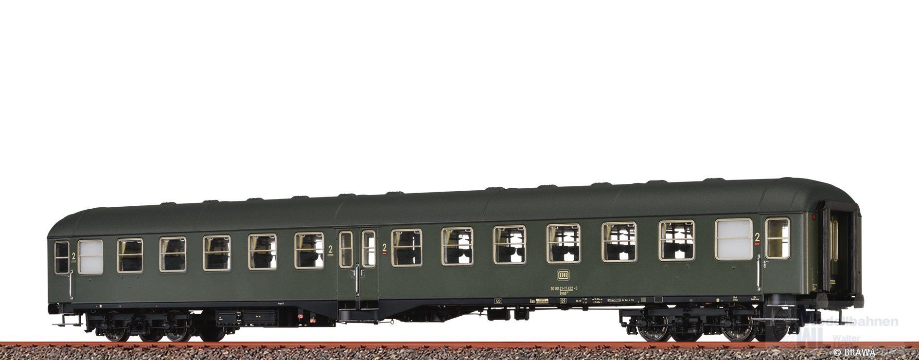 Brawa 58050 - Personenwagen DB Ep.IV Bymb421 H0/GL Basic+ LED