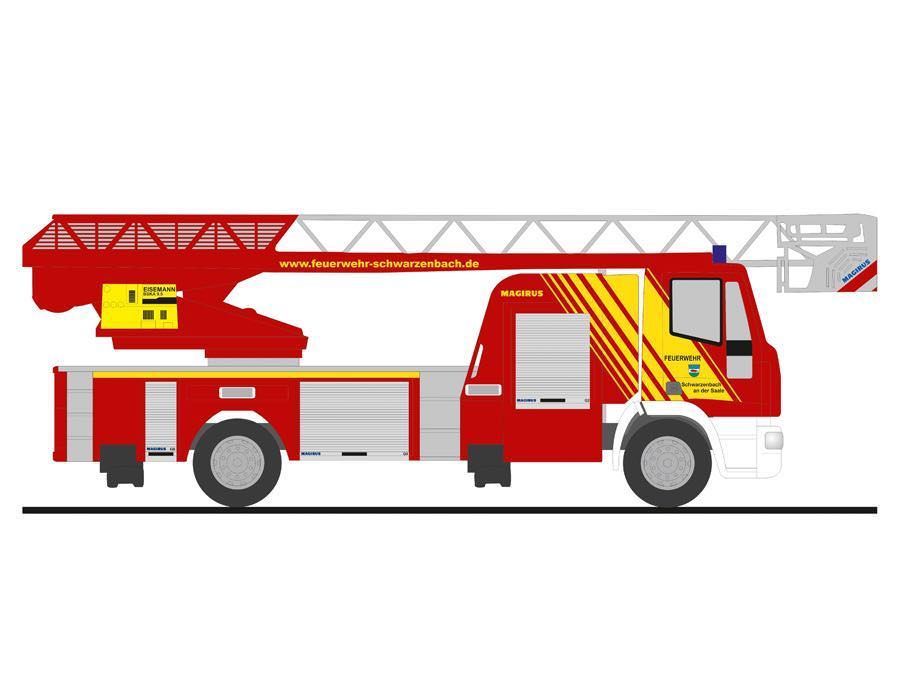Rietze 68564 - Magirus DLK FW Schwarzenbach a.d. Saale, 1:87 H0 1:87 Rietze 68564 - Magirus DLK FW Schwarzenbach a.d. Saale, 1:87 H0 1:87