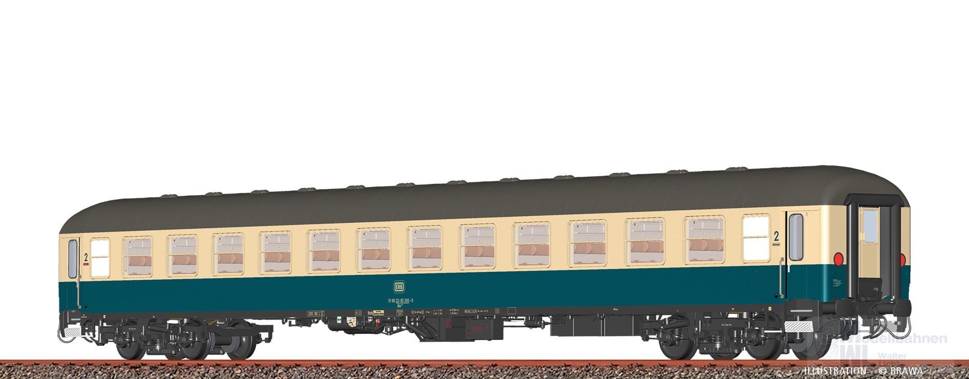 Brawa 58267 - Schnellzugwagen DB Ep.IV Bm235 H0/GL Innenbeleuchtung