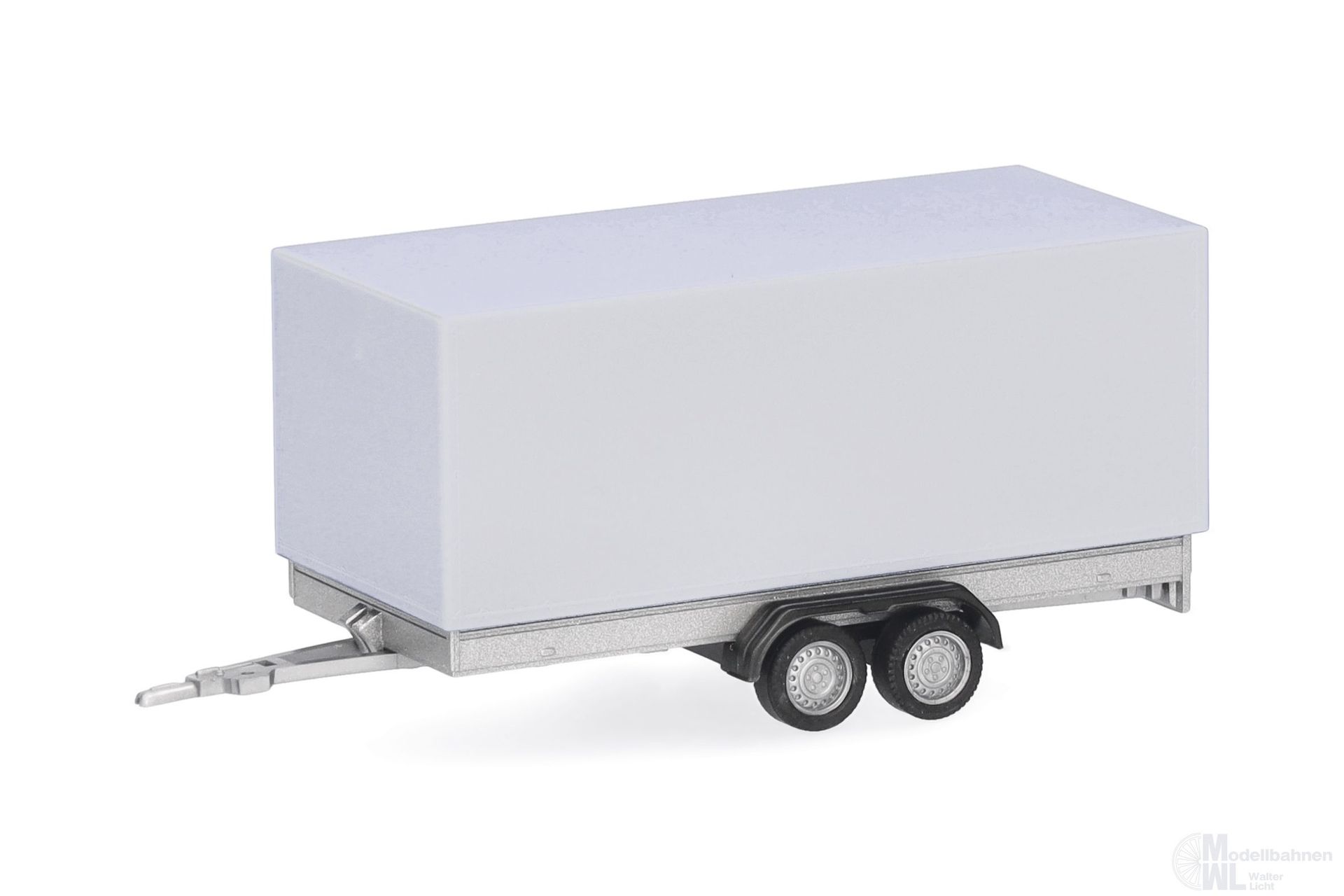 Herpa 052627-005 - PKW-Planenanhänger 2achs weiß H0 1:87