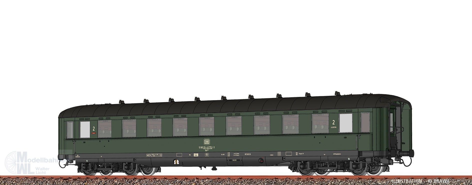 Brawa 51098 - Schürzenwagen DB Ep.IV Büe366 51 80 29-43 752-3 H0/WS DIGITAL EXTRA