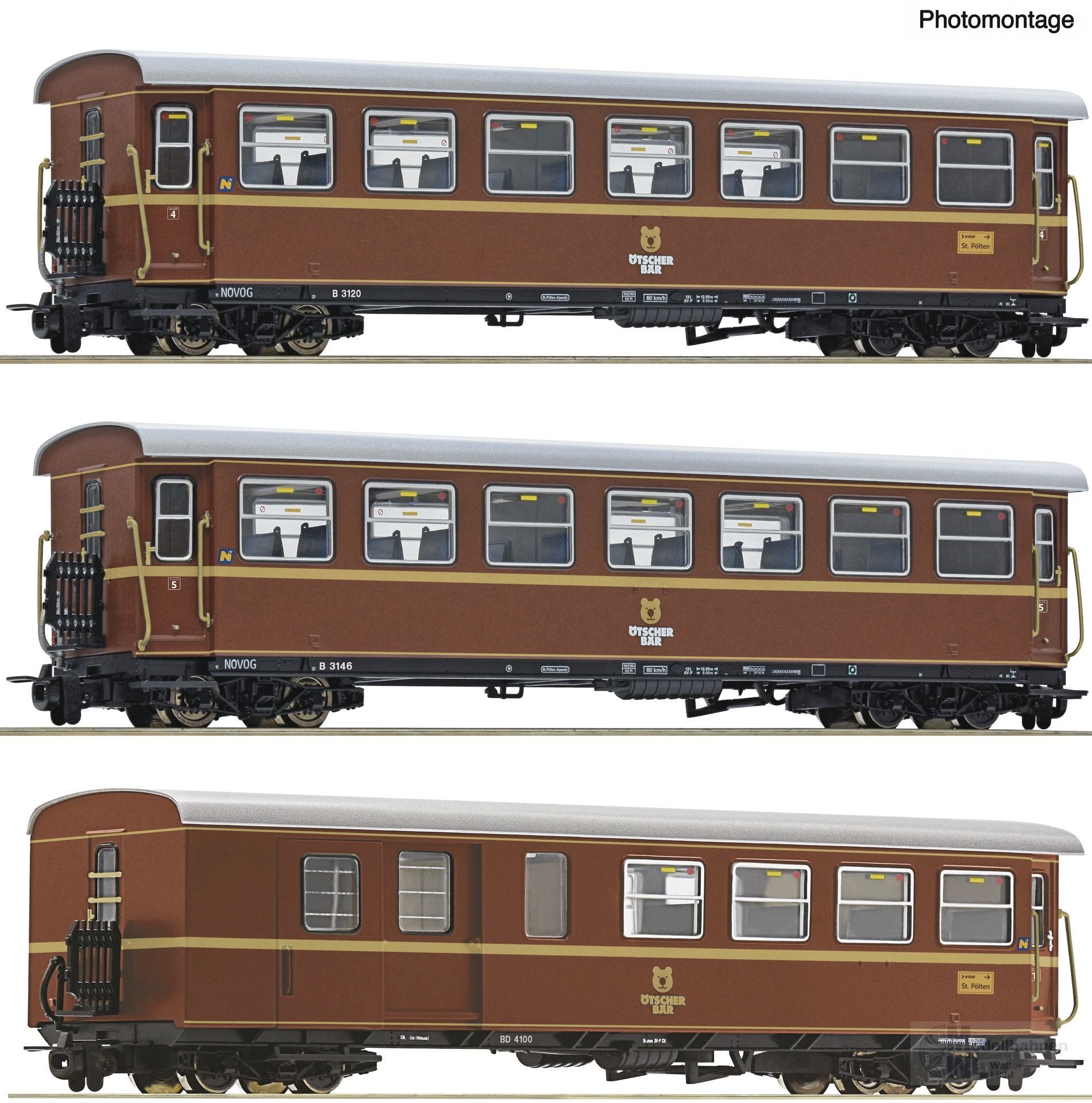 Roco 6240006 - Personenwagen Set Ötscherbär Ep.IV 3.tlg. H0e