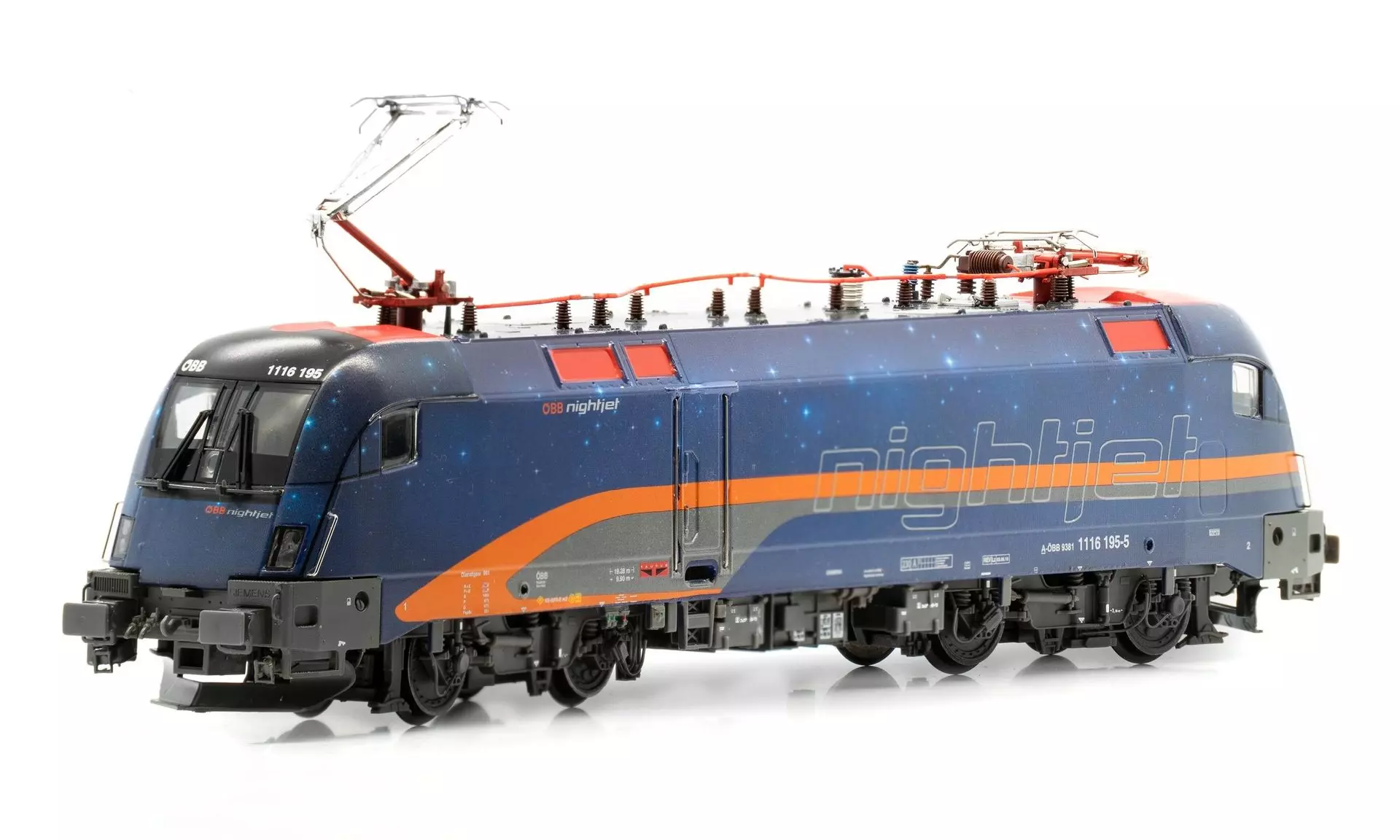 Jägerndorfer Modellbahn 28202 - E-Lok Rh 1116 195-5 ÖBB Ep.VI Nightjet H0/GL Sound