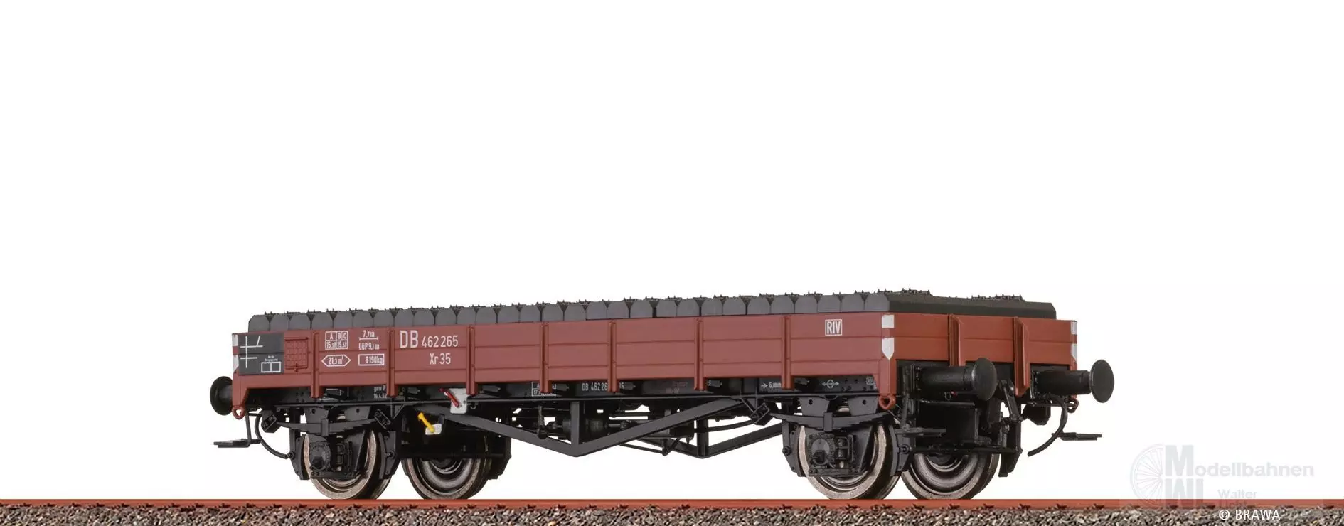 Brawa 50887 - Flachwagen DB Ep.III beladen mit Schwellen H0/GL