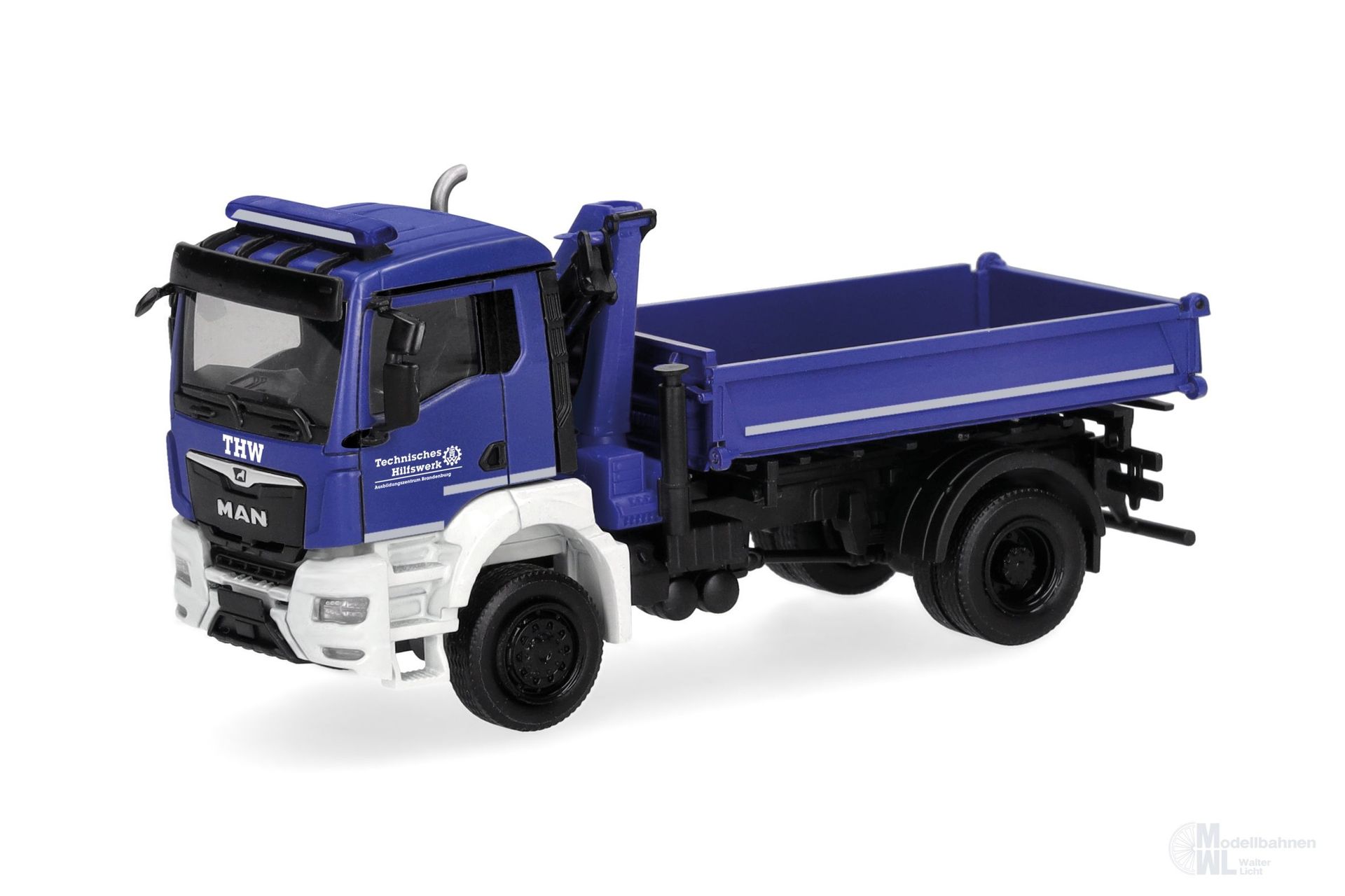 Herpa 319522 - MAN TGS NN Dreiseitenkipper mit Ladekran THW H0 1:87