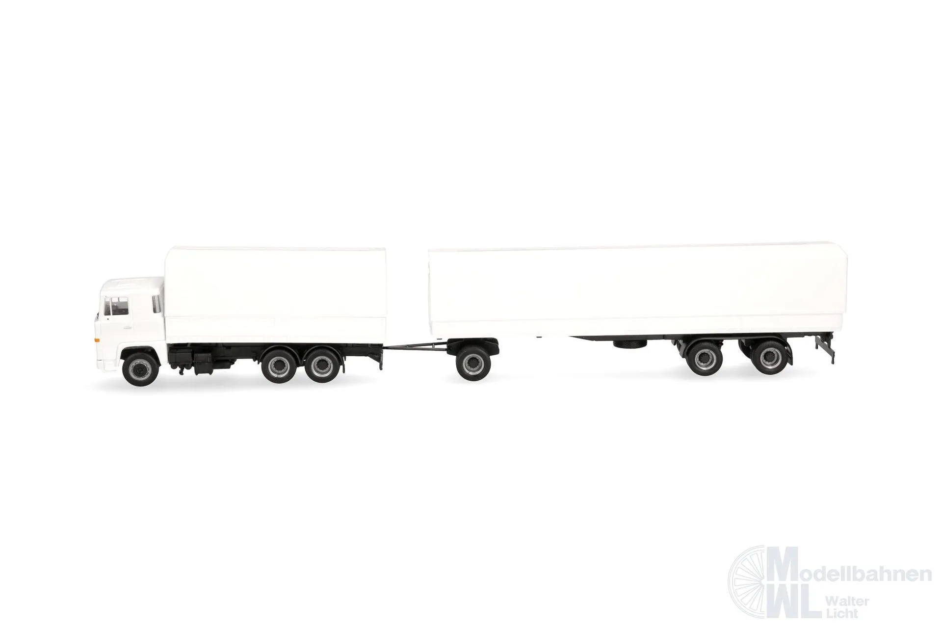 Herpa 320726 - Scania 141 Planen-Hängerzug weiß H0 1:87
