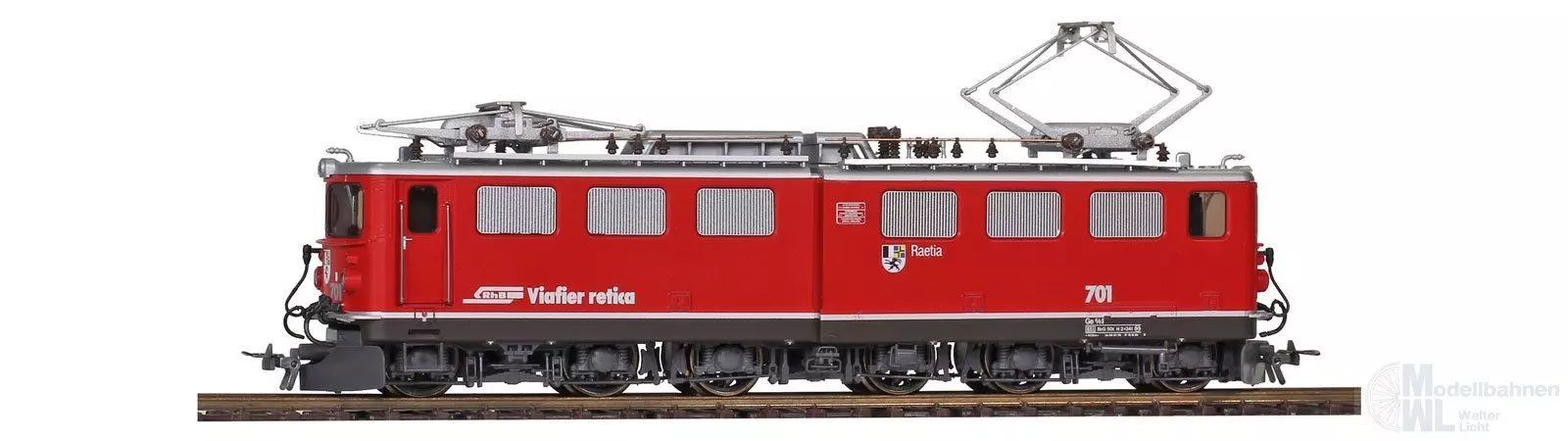 Bemo 1354121 - E-Lok Ge 6/6 II 701 RhB Ep.IV/V Raetia rot H0m Sound