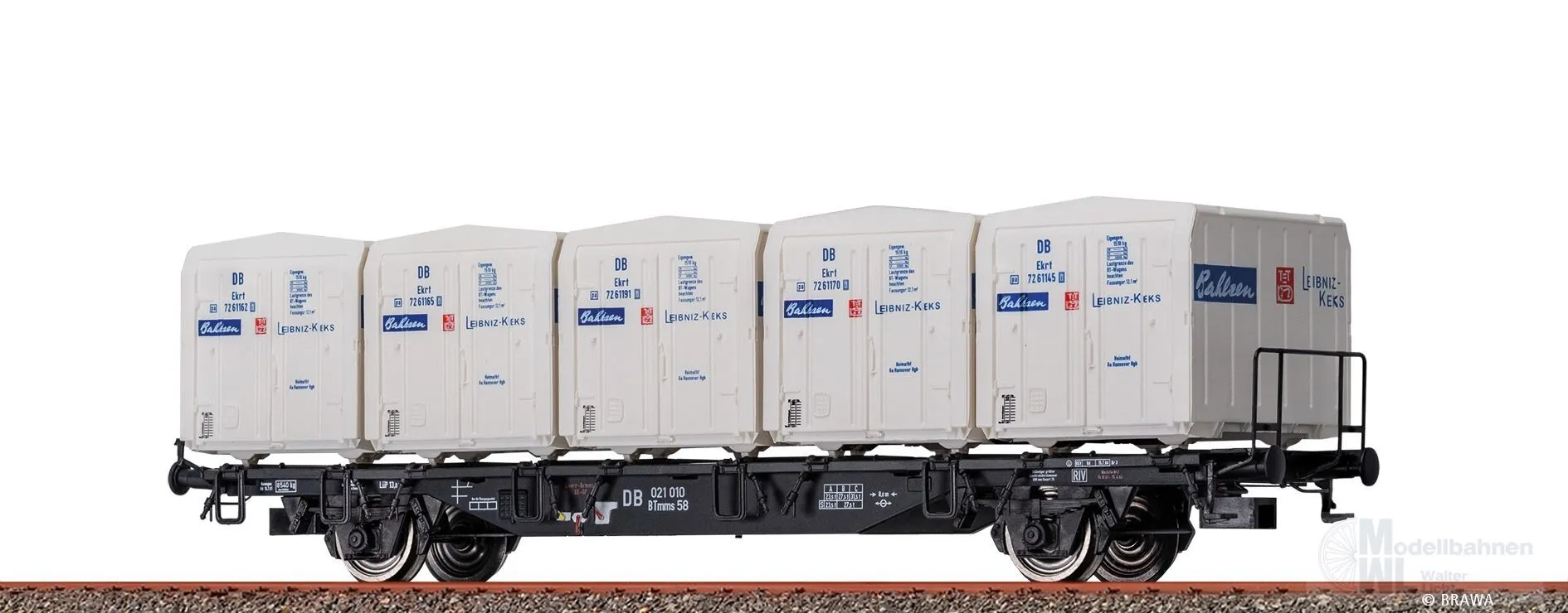 Brawa 49137 - Behältertragwagen DB Ep.III BTmms58 mit Ekrt 212 H0/GL