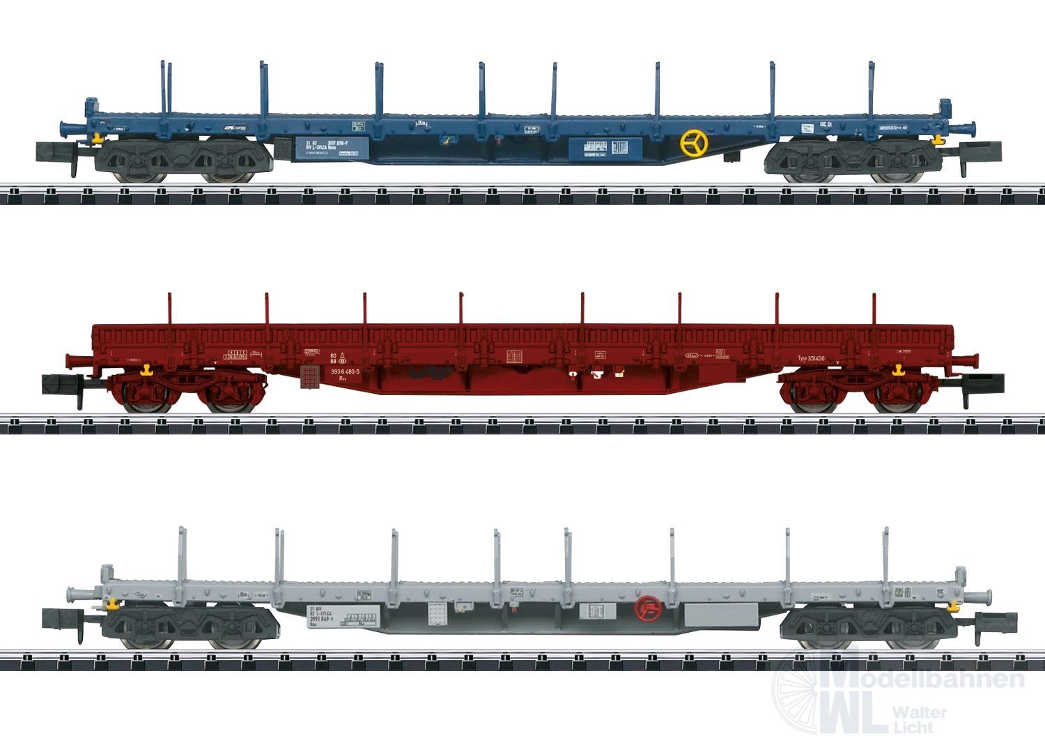 Trix 18723 - Flachwagen Set CFL/SNCB/B-Cargo Ep.VI 3.tlg. N 1:160