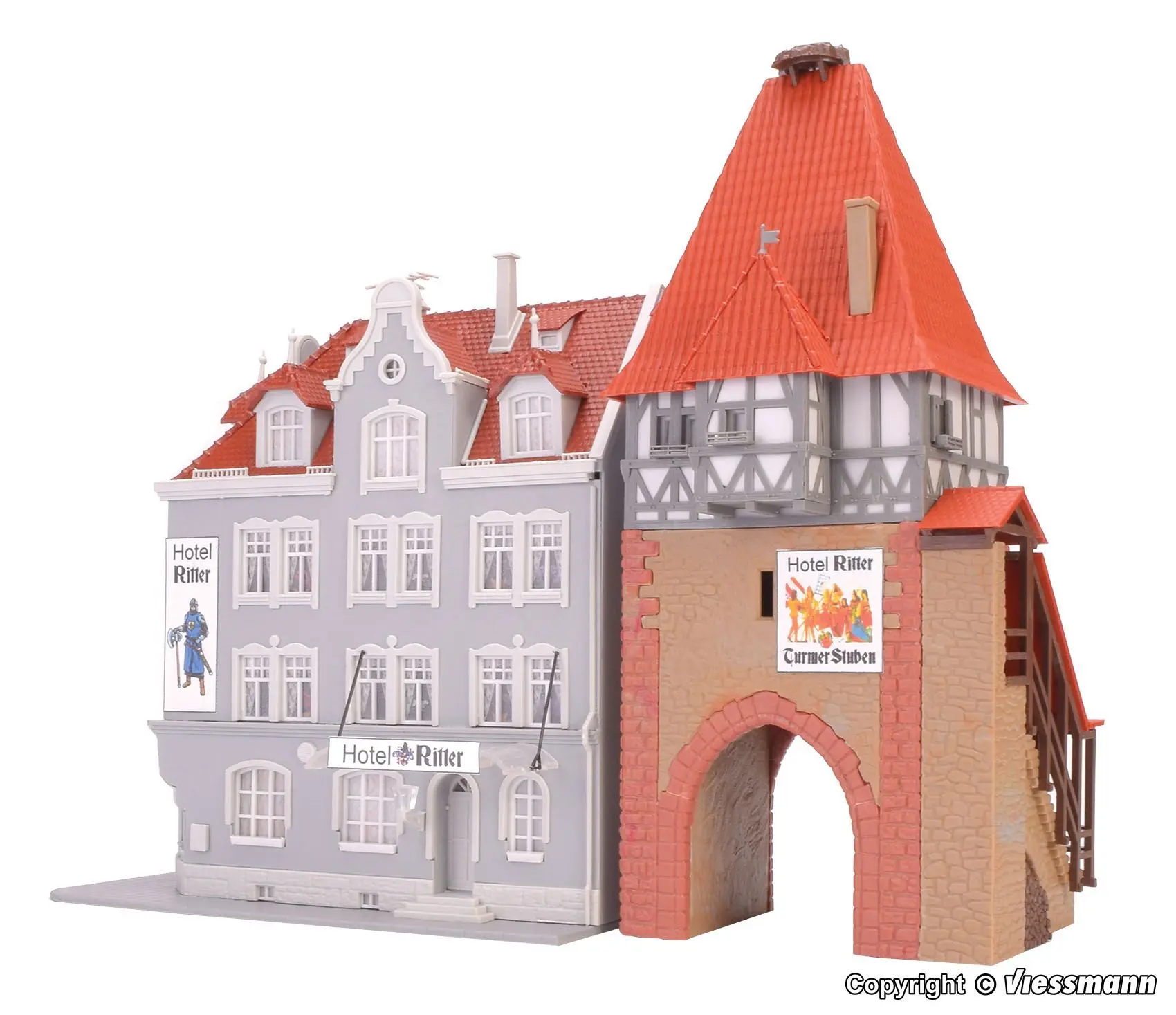 Kibri 12507 - Hotel Ritter mit Stadttor H0 1:87