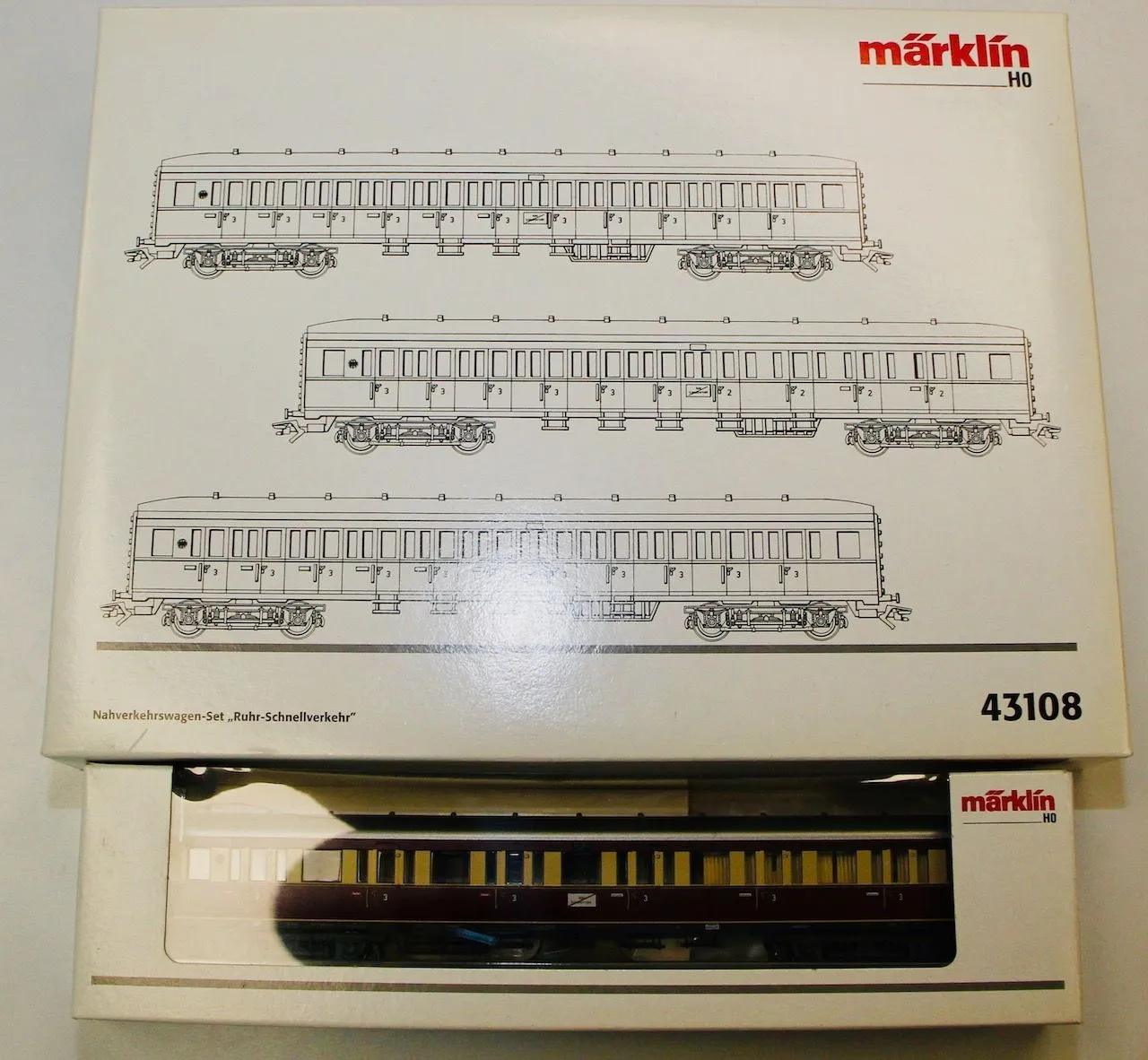 Märklin 43108 - MÄRKLIN - Nahverkehrswagen Set DRG Ep.II und Ergänzungswagen H0/WS Digital