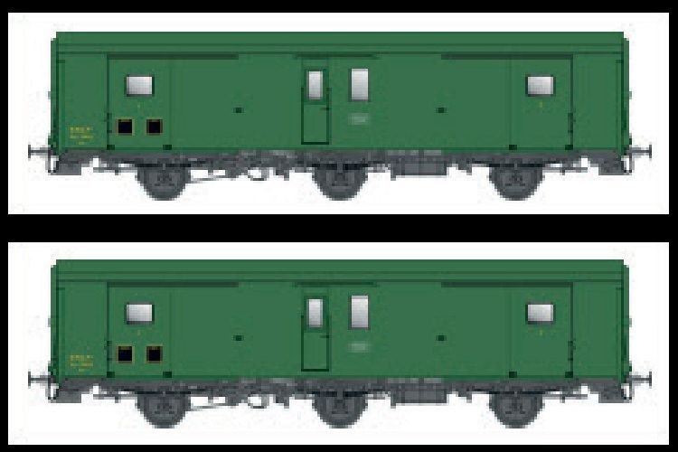 LS Models MW106 - Packwagen Set SNCF Ep.IIIc/d Dqd2m Schlußlicht H0/GL