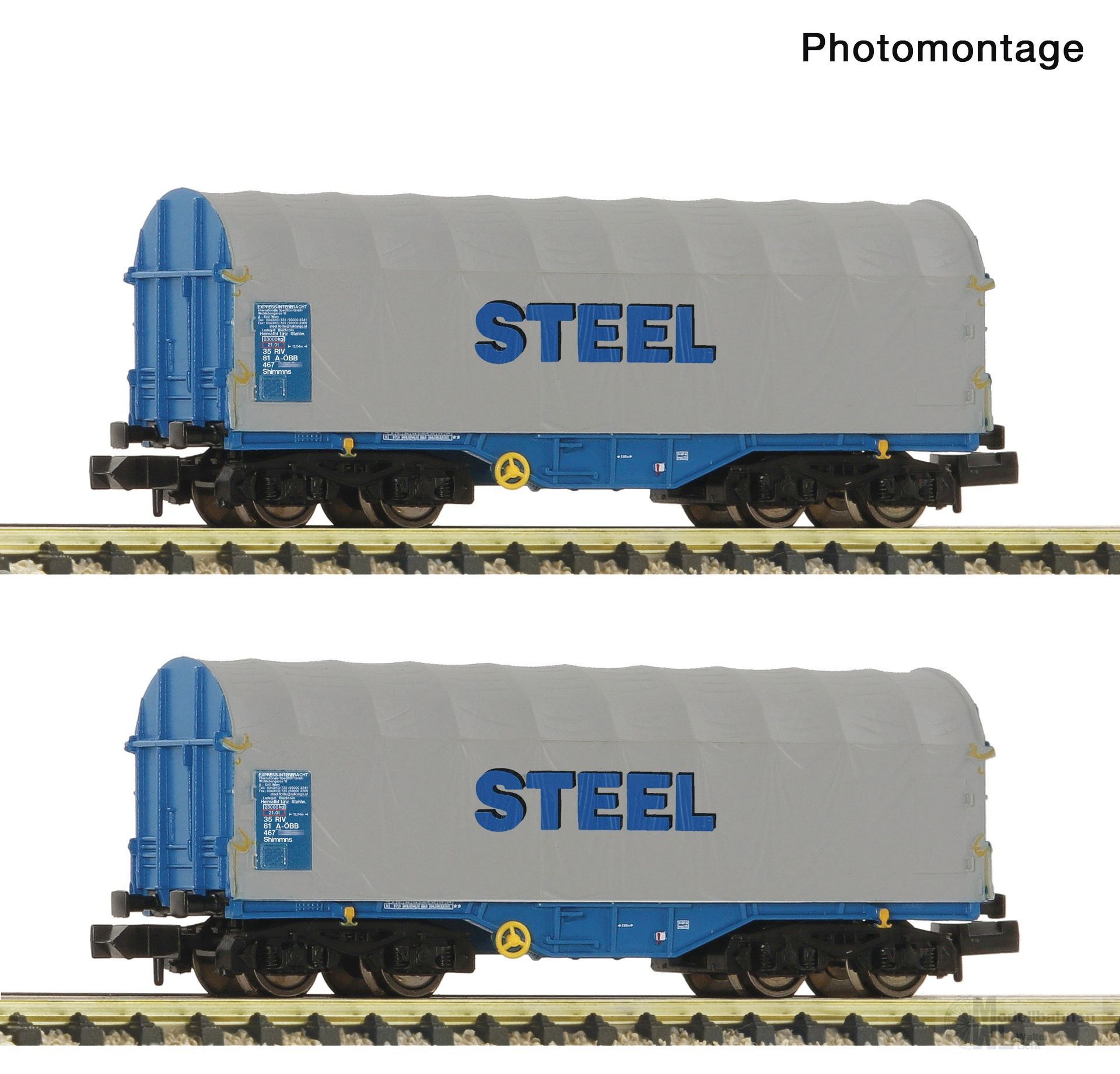 Fleischmann 6660173 - Schiebeplanenwagen Set ÖBB Ep.VI 2.tlg. Steel N 1:160
