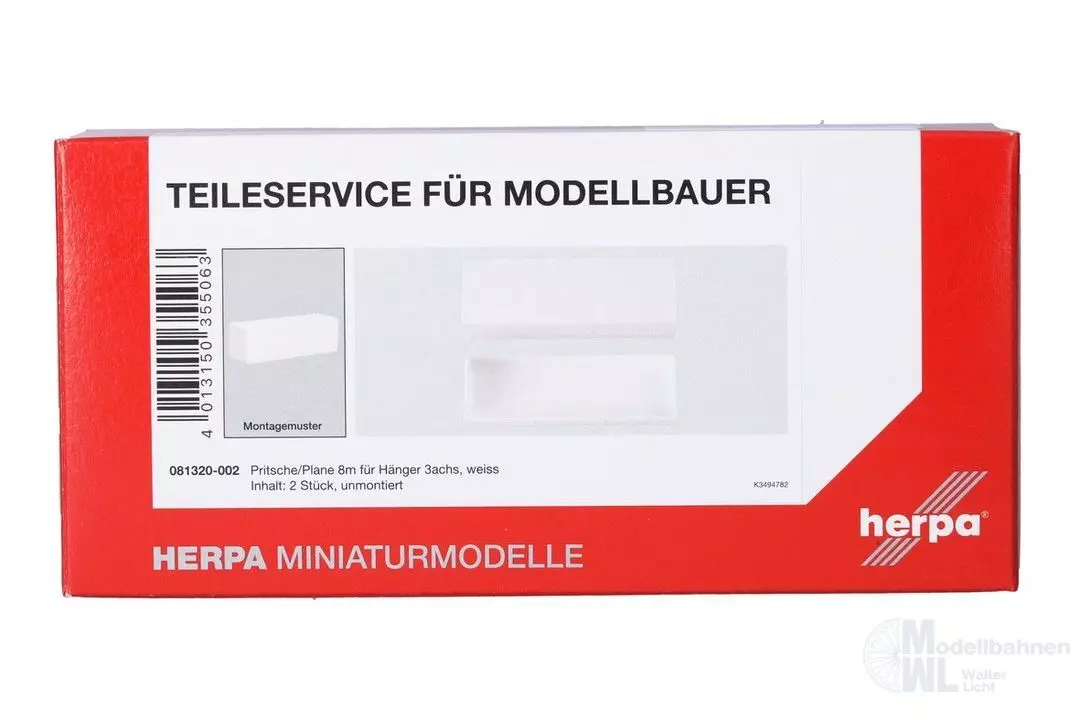 Herpa 081320-002 - Pritsche mit Plane für Hangerfahrgestell 3 achs (8 meter) H0 1:87