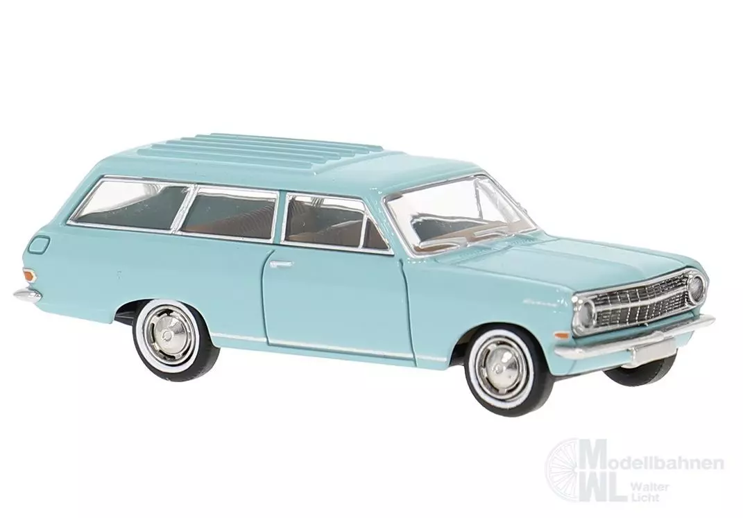 Brekina 20471 - Opel Rekord A CarAVan in türkis H0 1:87