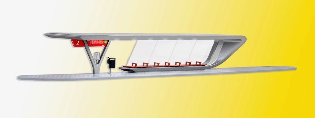 Kibri 39007 - Bushaltestation inkl. LED-Beleuchtung H0 1:87