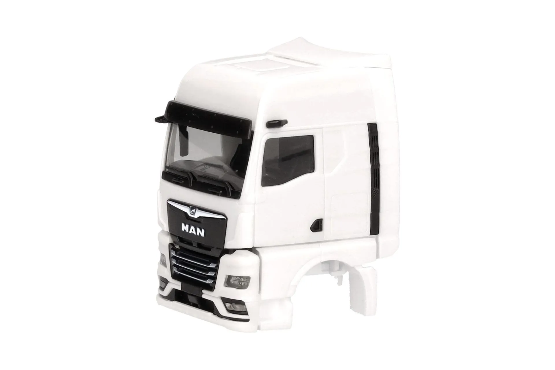 Herpa 086301 - Fahrerhaus MAN eTGX GX Windleitblechen/Spiegelkamera weiß 2 St. H0 1:87