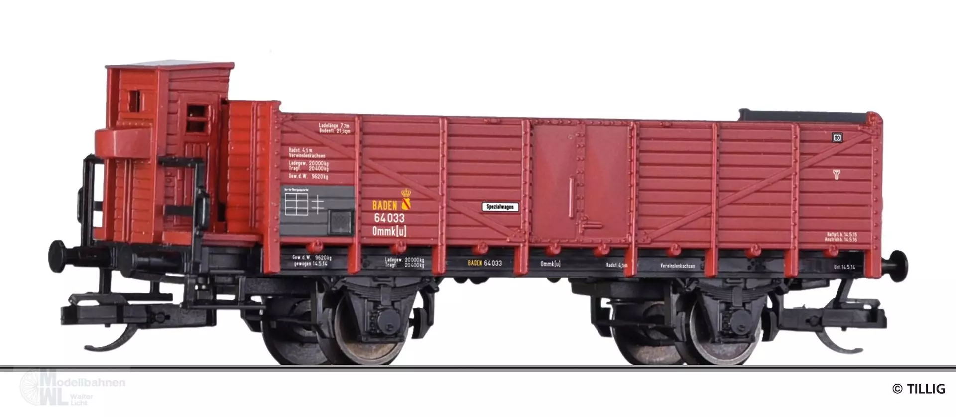 Tillig 14297 - Güterwagen offen Bad.St.B. Ep.I Ommk(u) TT 1:120