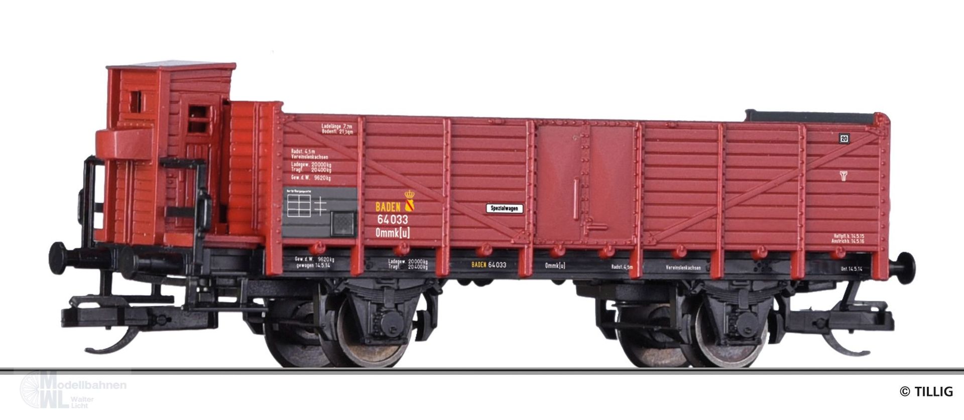 Tillig 14297 - Güterwagen offen Bad.St.B. Ep.I Ommk(u) TT 1:120