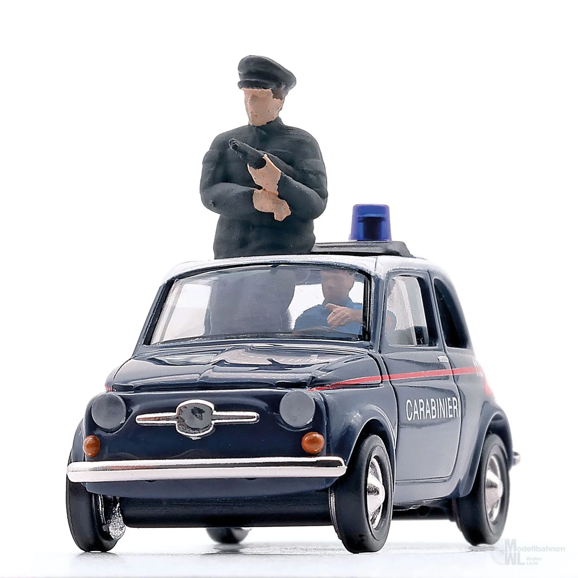 Busch 48738 - Fiat 500 Carabinieri 2 Figuren Baujahr 1965 H0 1:87